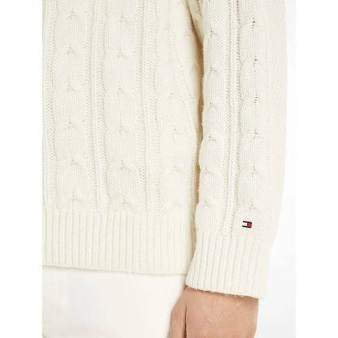 Pullover Uomo Cable Monotype Bianco Tommy Hilfiger- Francavilla Moda